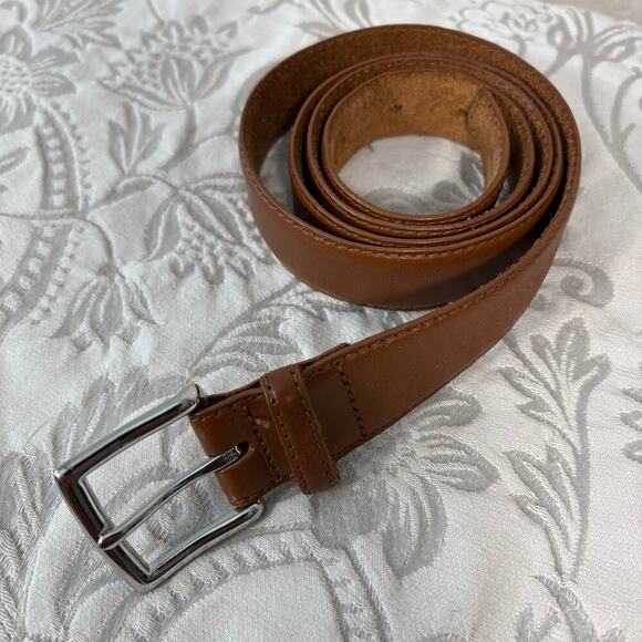 J CREW Leather Belt Men's Saddle Tan Sz36 Granola Cowboy Rustic Western Southern - Picture 2 of 10
